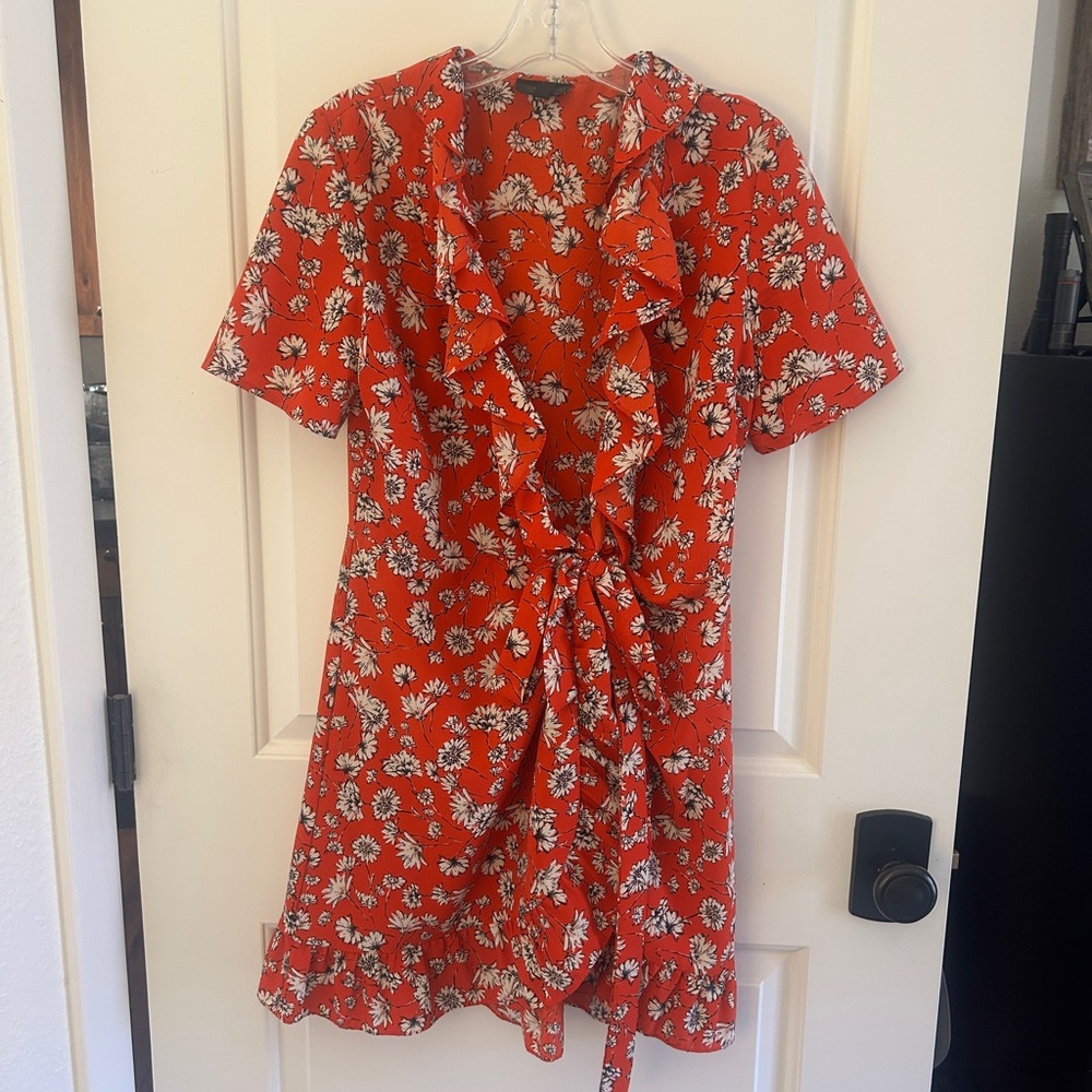 Topshop Red Floral Mini Dress